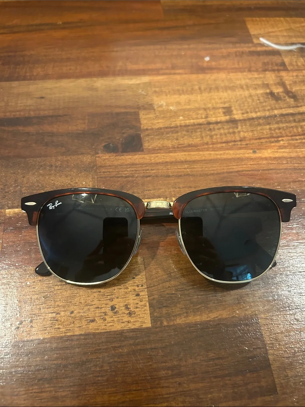 Ray-Ban Clubmaster Sunglasses - Brown Frame with Black Lenses